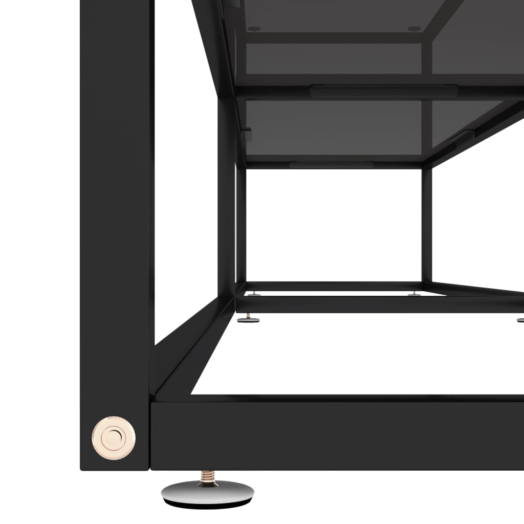 Meuble TV noir 220x40x40,5 cm verre trempé - XIOS