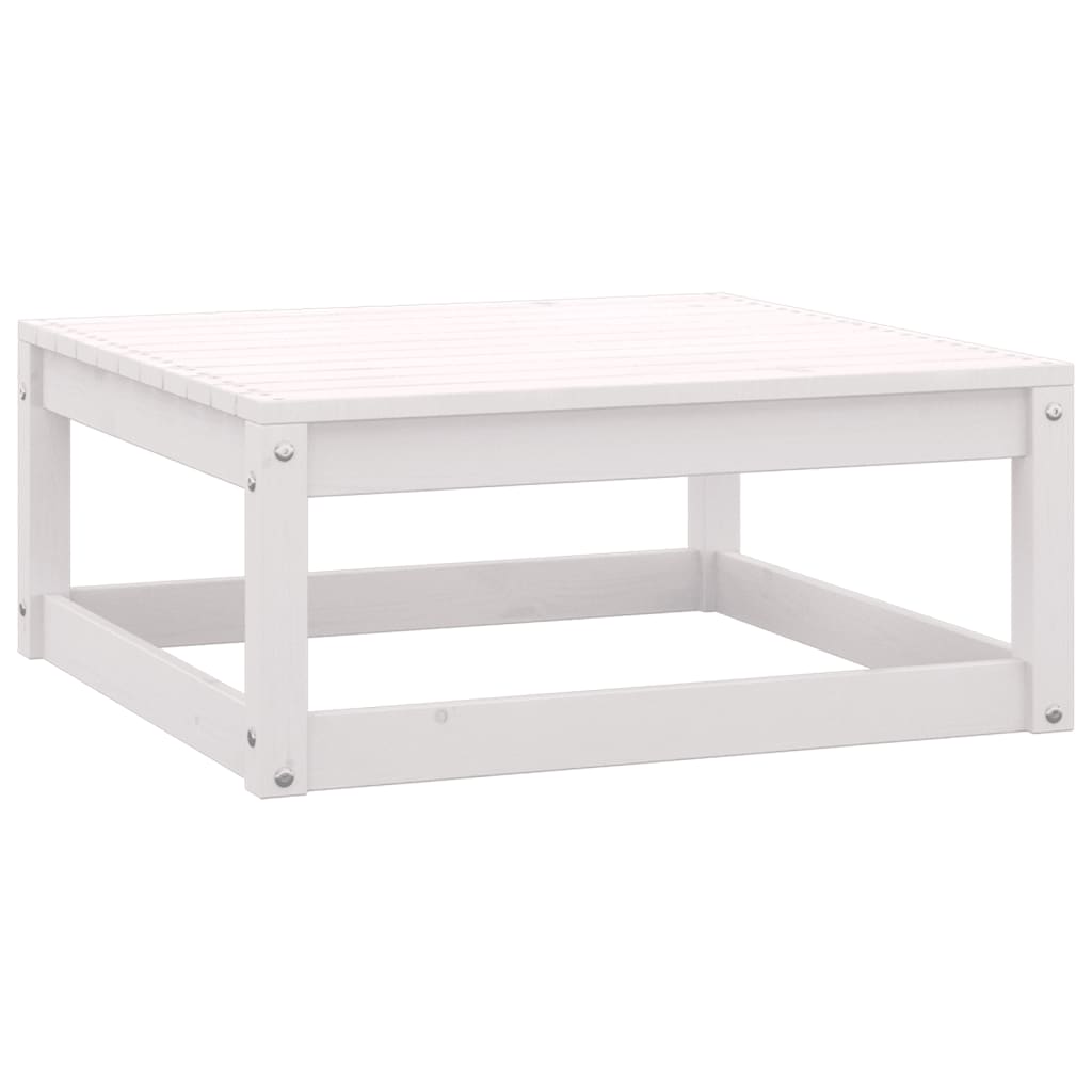 Salon de jardin 8 pcs Blanc Bois de pin massif