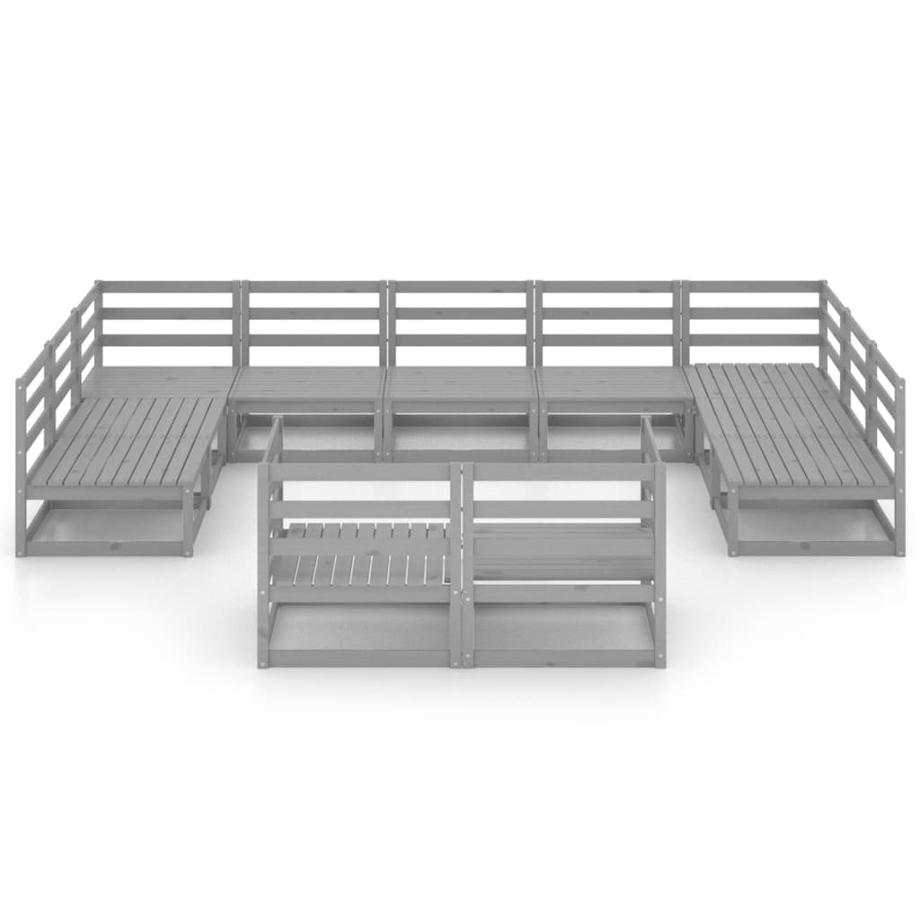 Salon de jardin 11 pcs bois de pin massif - XIOS