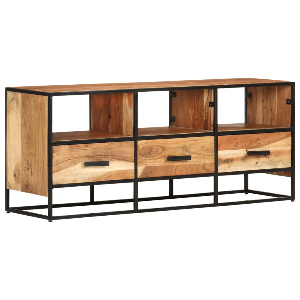 Meuble TV 110x30x45 cm Bois d'acacia massif - XIOS