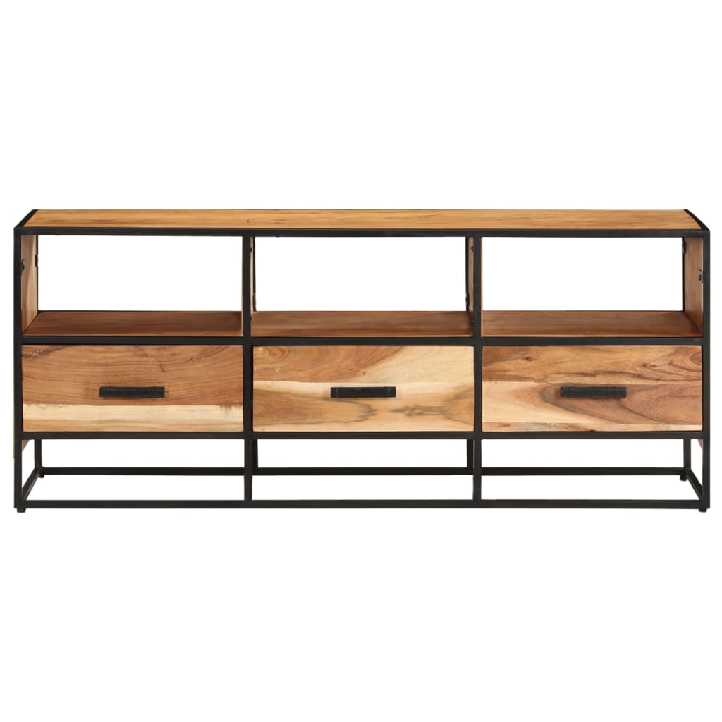 Meuble TV 110x30x45 cm Bois d'acacia massif - XIOS