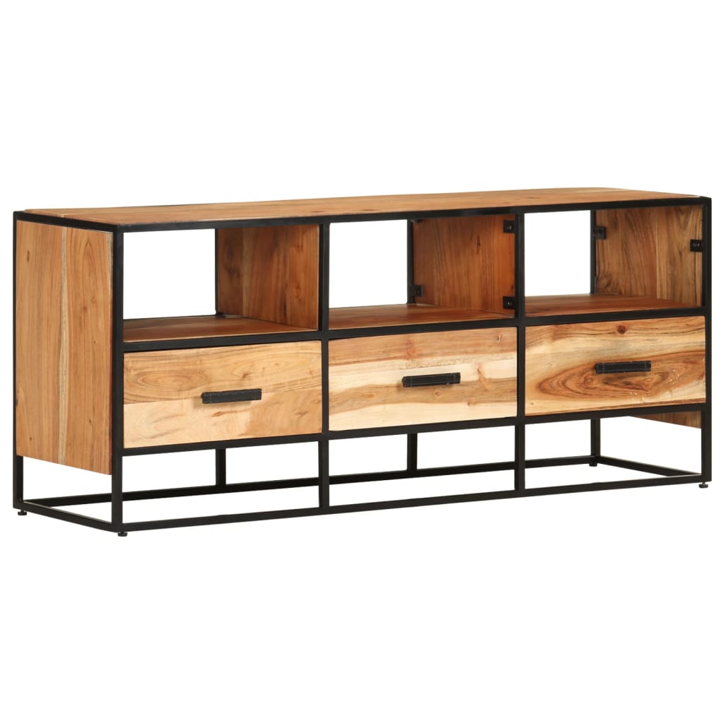 Meuble TV 110x30x45 cm Bois d'acacia massif - XIOS