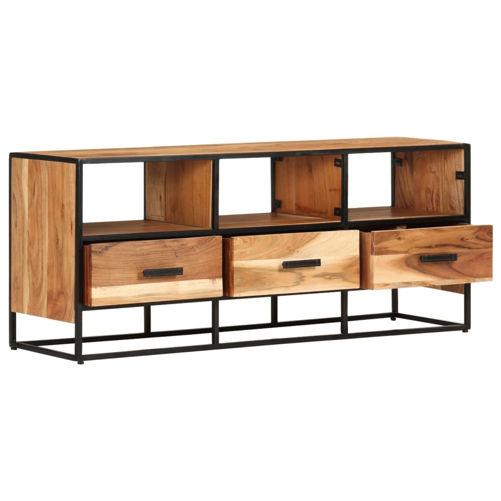 Meuble TV 110x30x45 cm Bois d'acacia massif - XIOS