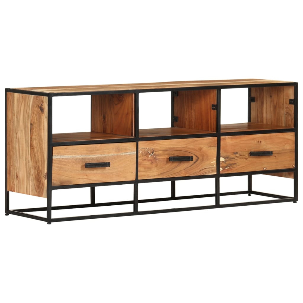 Meuble TV 110x30x45 cm Bois d'acacia massif - XIOS