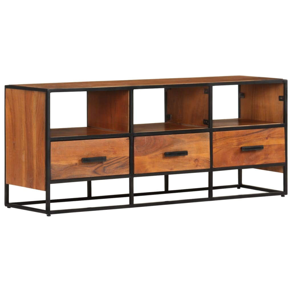 Meuble TV 110x30x45 cm Bois d'acacia massif - XIOS