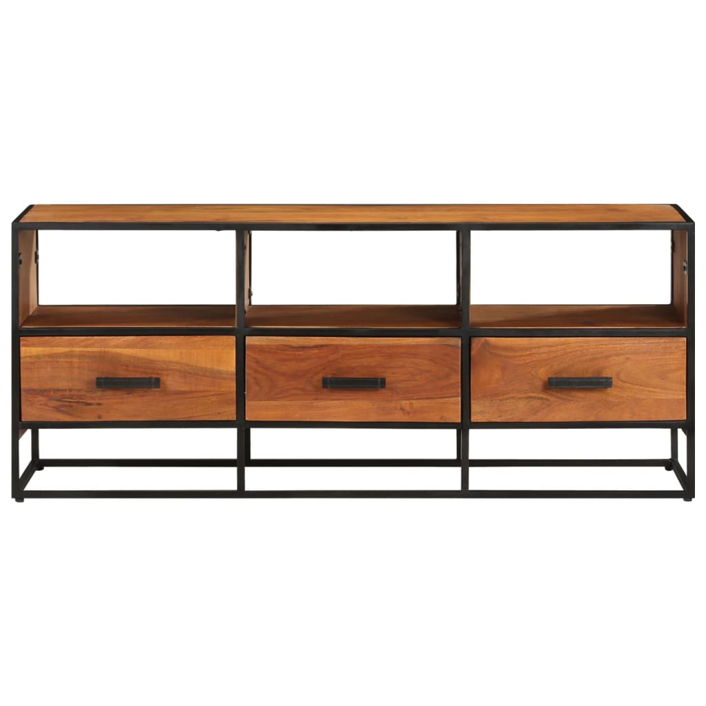 Meuble TV 110x30x45 cm Bois d'acacia massif - XIOS