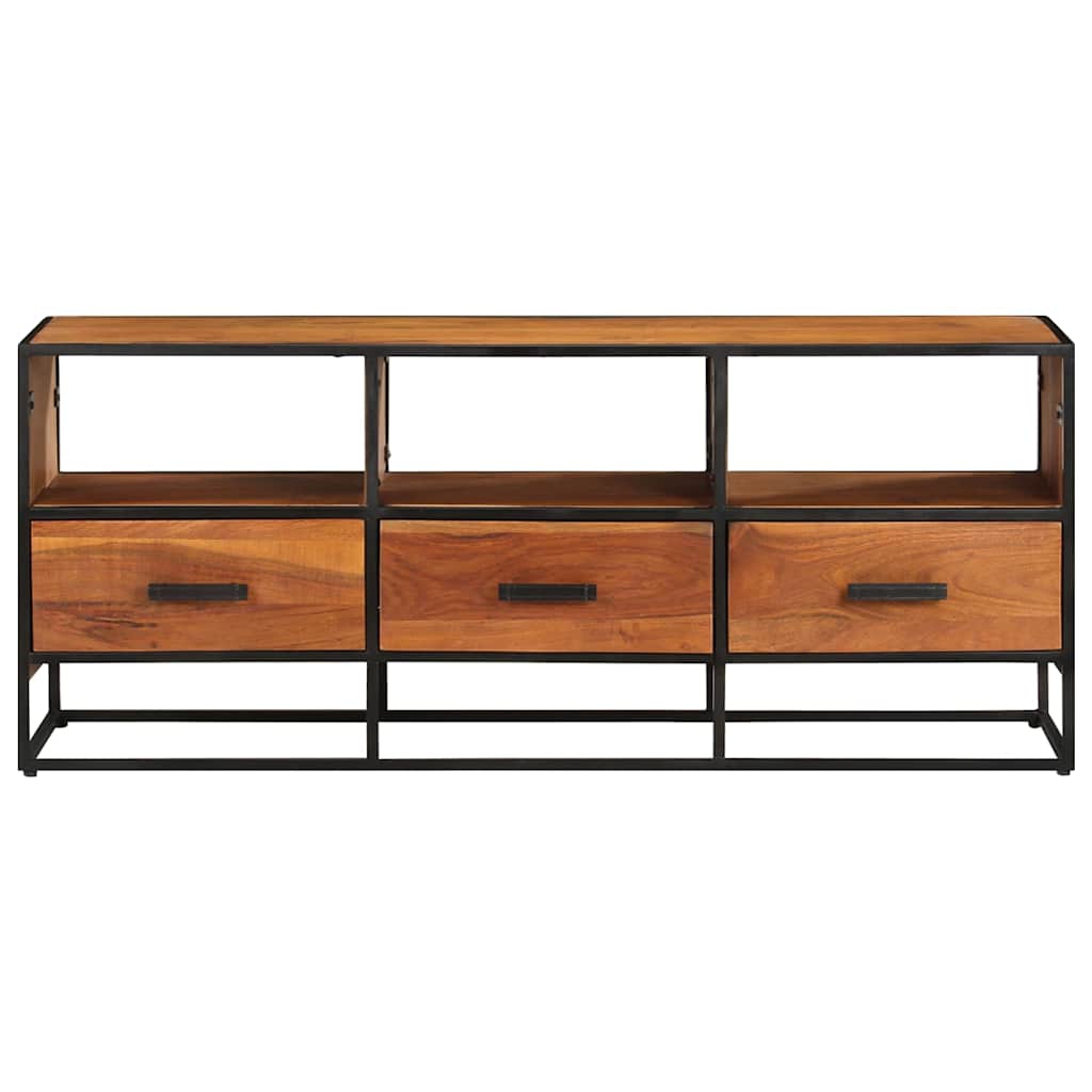 Meuble TV 110x30x45 cm Bois d'acacia massif - XIOS
