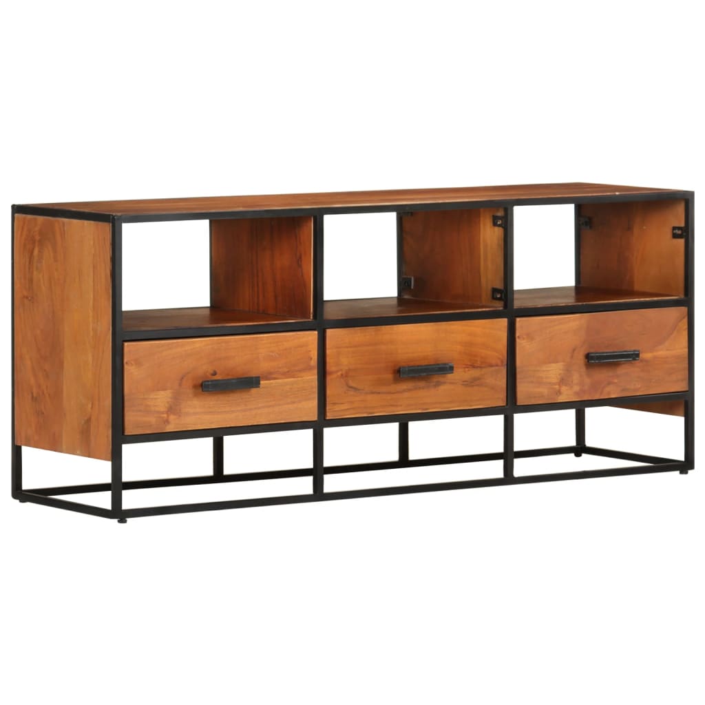 Meuble TV 110x30x45 cm Bois d'acacia massif - XIOS