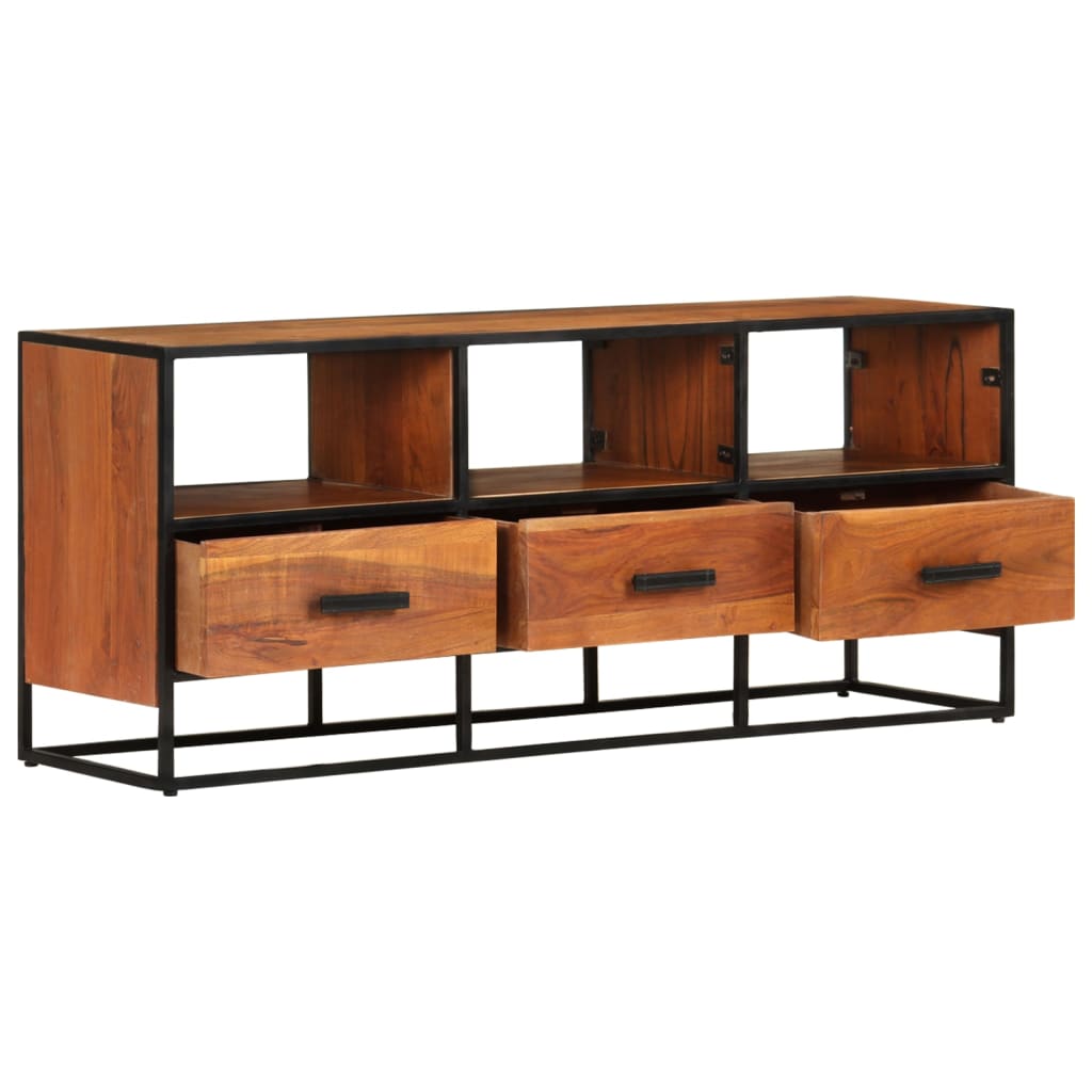 Meuble TV 110x30x45 cm Bois d'acacia massif - XIOS