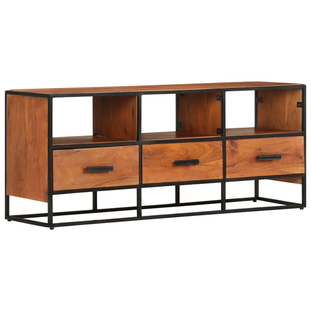 Meuble TV 110x30x45 cm Bois d'acacia massif - XIOS