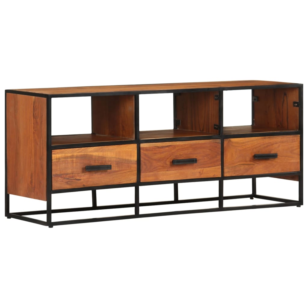 Meuble TV 110x30x45 cm Bois d'acacia massif - XIOS