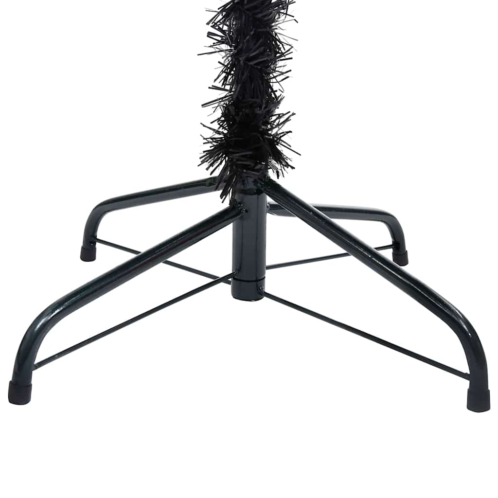 Arbre de Noël artificiel pré-éclairé et boules noir 240 cm PVC - XIOS
