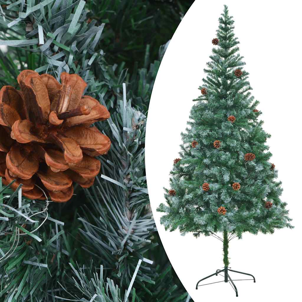 Arbre de Noël artificiel pré-éclairé/boules pommes de pin 210cm - XIOS