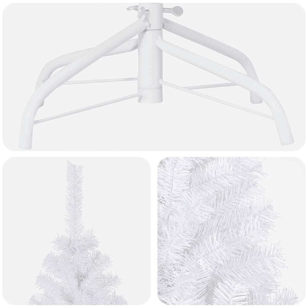 Arbre de Noël artificiel pré-éclairé et boules blanc 180 cm PVC - XIOS