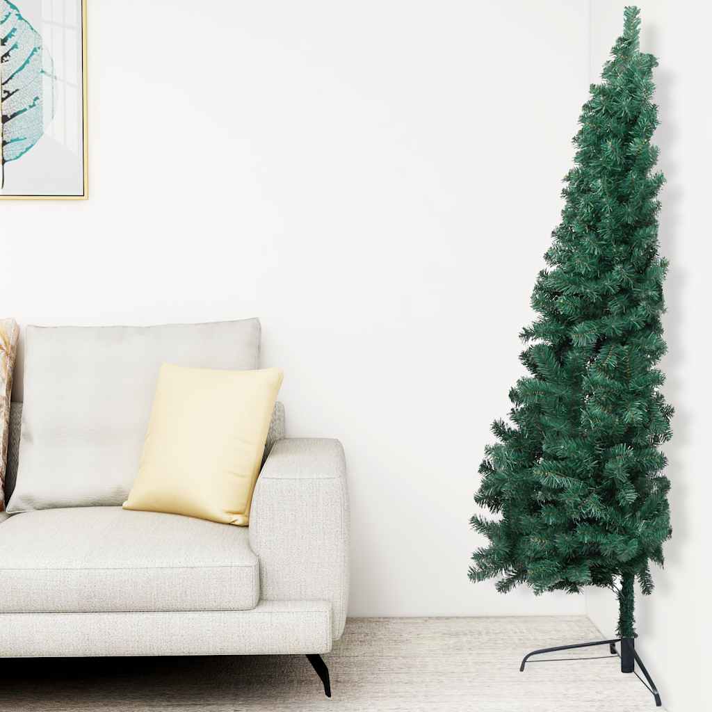 Demi-arbre de Noël artificiel pré-éclairé et boules vert 120 cm - XIOS