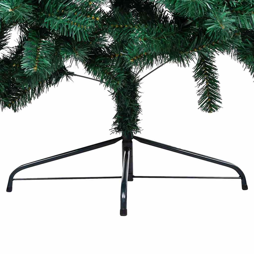 Demi-arbre de Noël artificiel pré-éclairé et boules vert 150 cm - XIOS