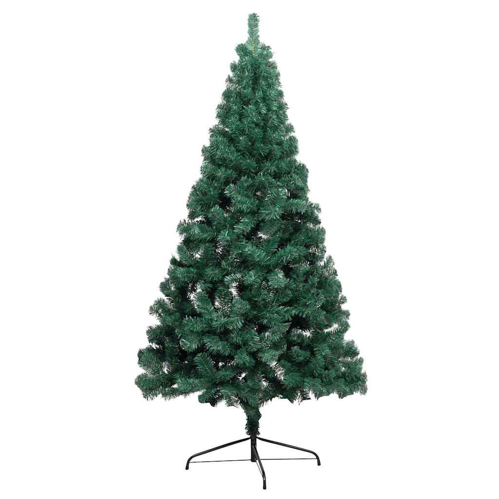 Demi-arbre de Noël artificiel pré-éclairé et boules vert 180 cm - XIOS