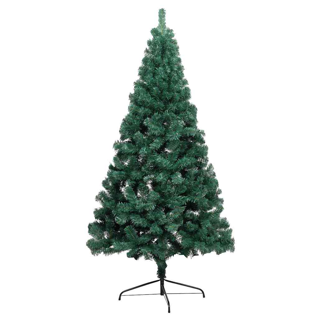 Demi-arbre de Noël artificiel pré-éclairé et boules vert 210 cm - XIOS