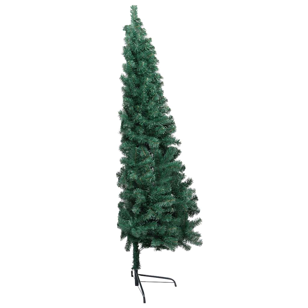 Demi-arbre de Noël artificiel pré-éclairé et boules vert 210 cm - XIOS
