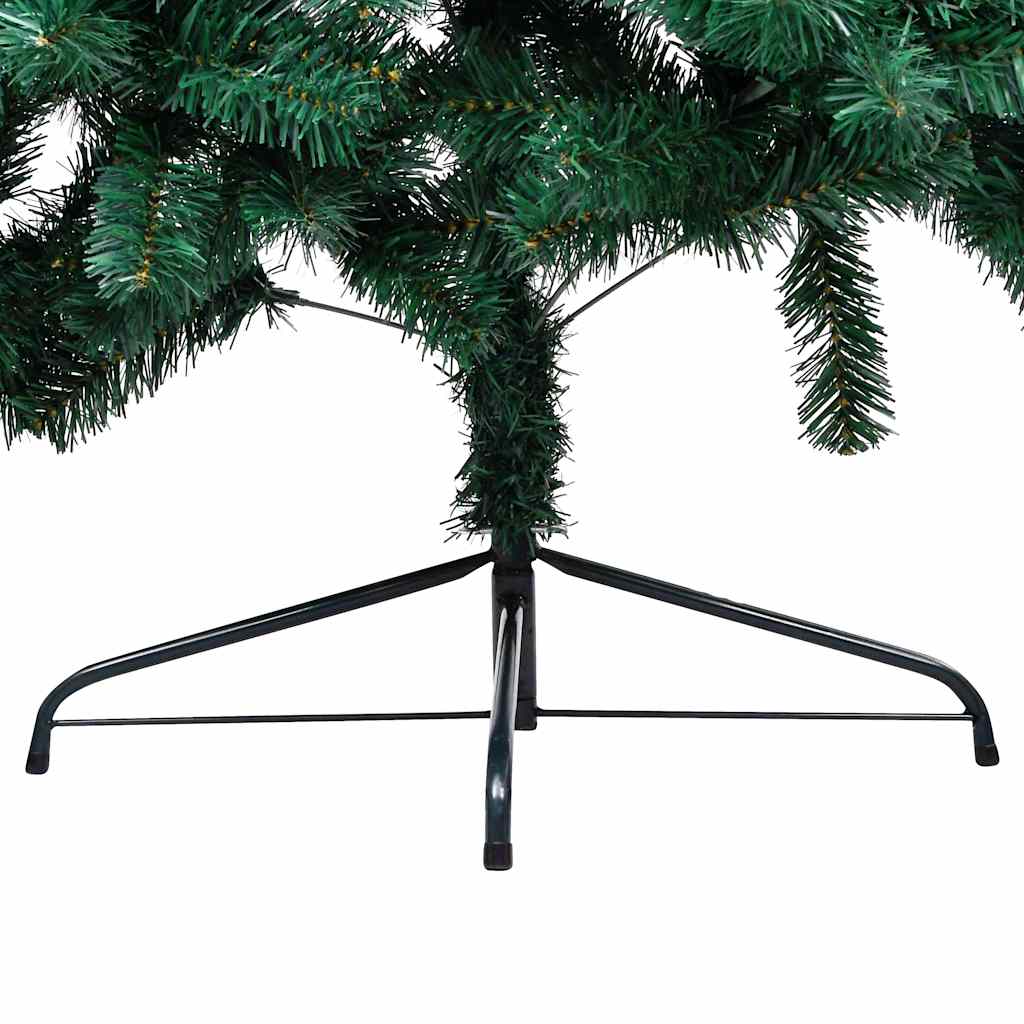 Demi-arbre de Noël artificiel pré-éclairé et boules vert 210 cm - XIOS