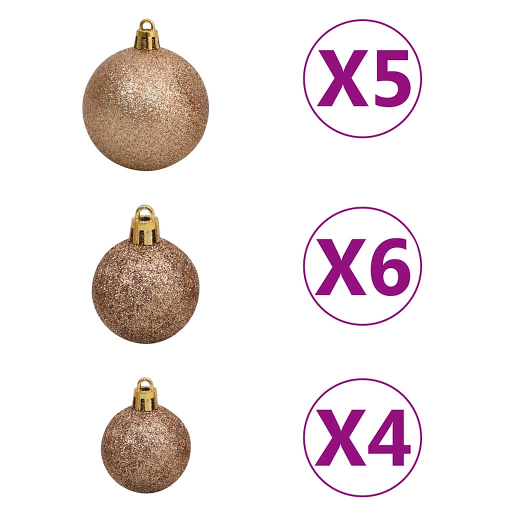Arbre de Noël artificiel pré-éclairé et boules rose 120 cm PVC - XIOS