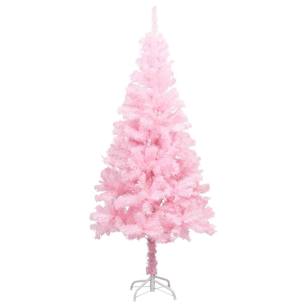 Arbre de Noël artificiel pré-éclairé et boules rose 180 cm PVC - XIOS