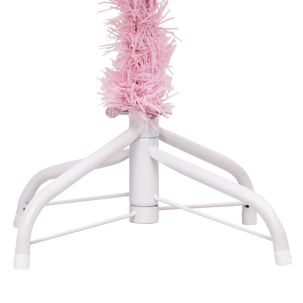Arbre de Noël artificiel pré-éclairé et boules rose 180 cm PVC - XIOS
