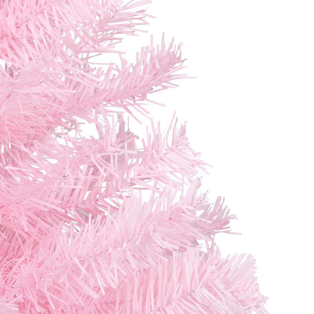 Arbre de Noël artificiel pré-éclairé et boules rose 180 cm PVC - XIOS