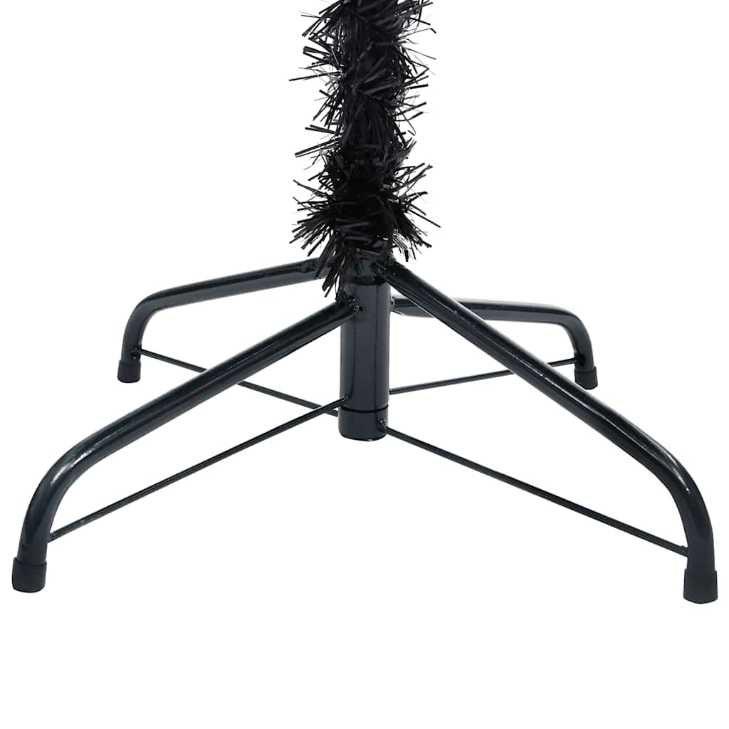Arbre de Noël artificiel pré-éclairé et boules noir 180 cm PVC - XIOS