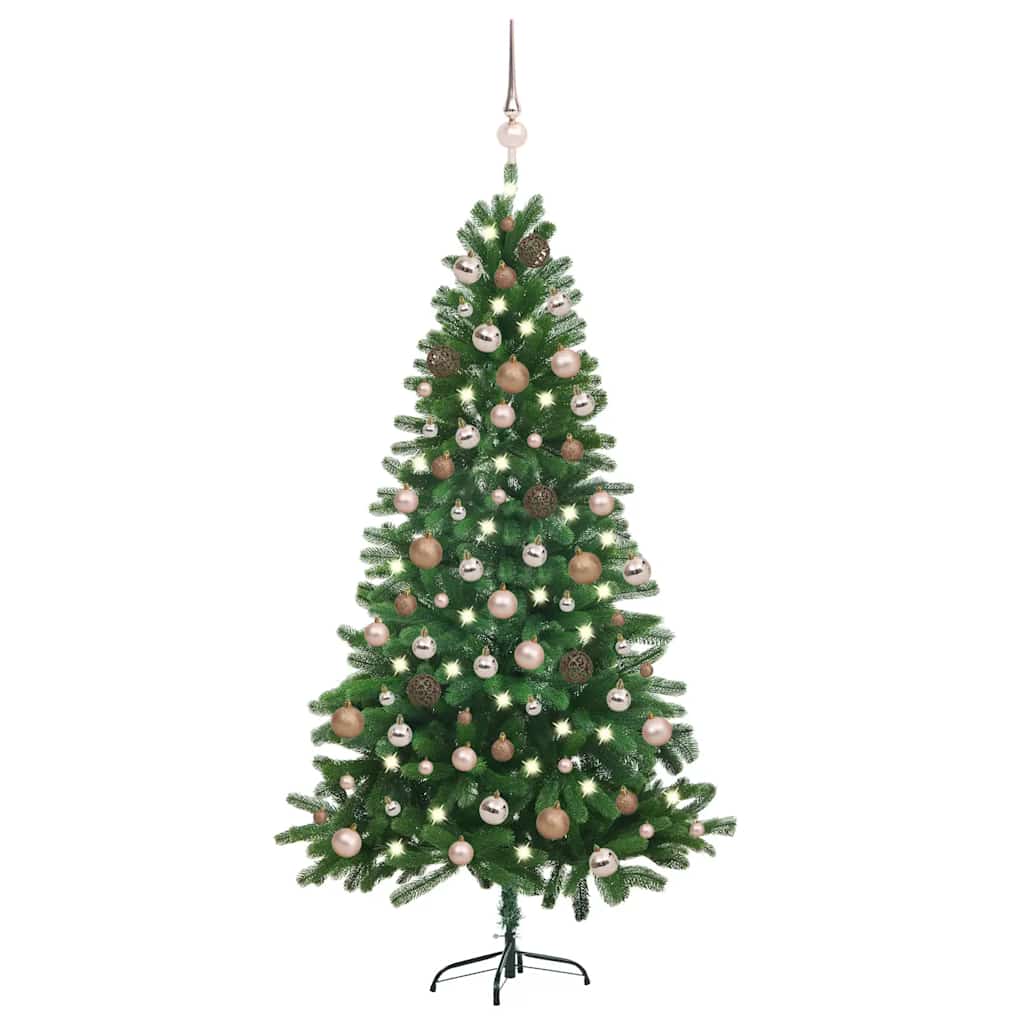 Arbre de Noël artificiel pré-éclairé et boules 150 cm Vert - XIOS