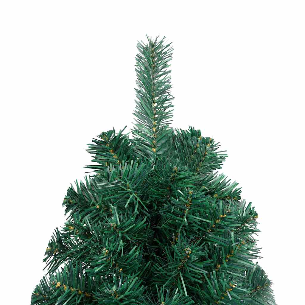 Demi-arbre de Noël artificiel pré-éclairé et boules vert 150 cm - XIOS