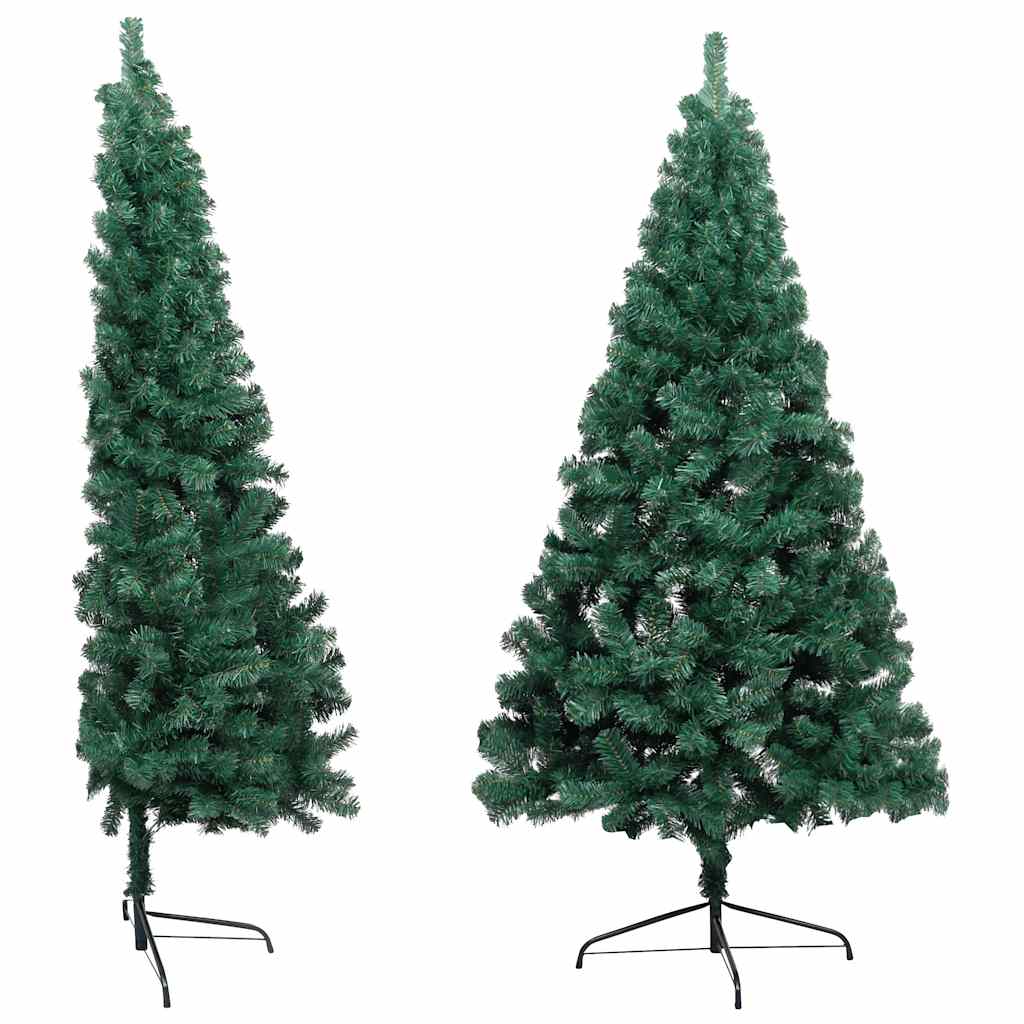 Demi-arbre de Noël artificiel pré-éclairé et boules vert 240 cm - XIOS