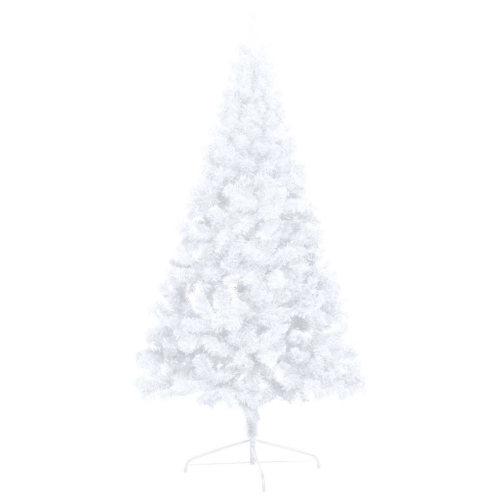 Demi-arbre de Noël artificiel pré-éclairé et boules blanc 150cm - XIOS