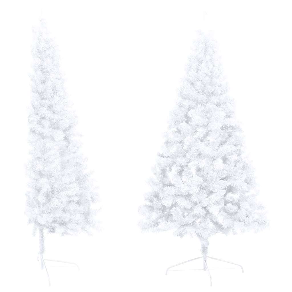 Demi-arbre de Noël artificiel pré-éclairé et boules blanc 240cm - XIOS