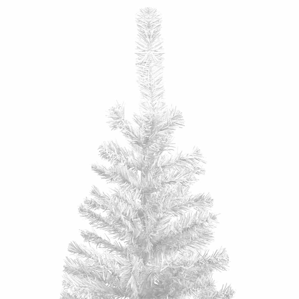 Arbre de Noël artificiel pré-éclairé et boules L 240 cm blanc