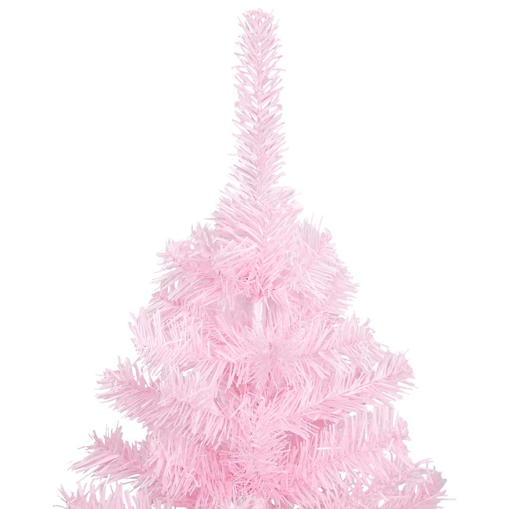 Arbre de Noël artificiel pré-éclairé et boules rose 120 cm PVC - XIOS