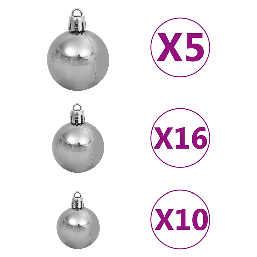 Arbre de Noël artificiel avec LED/boules pommes de pin 240cm