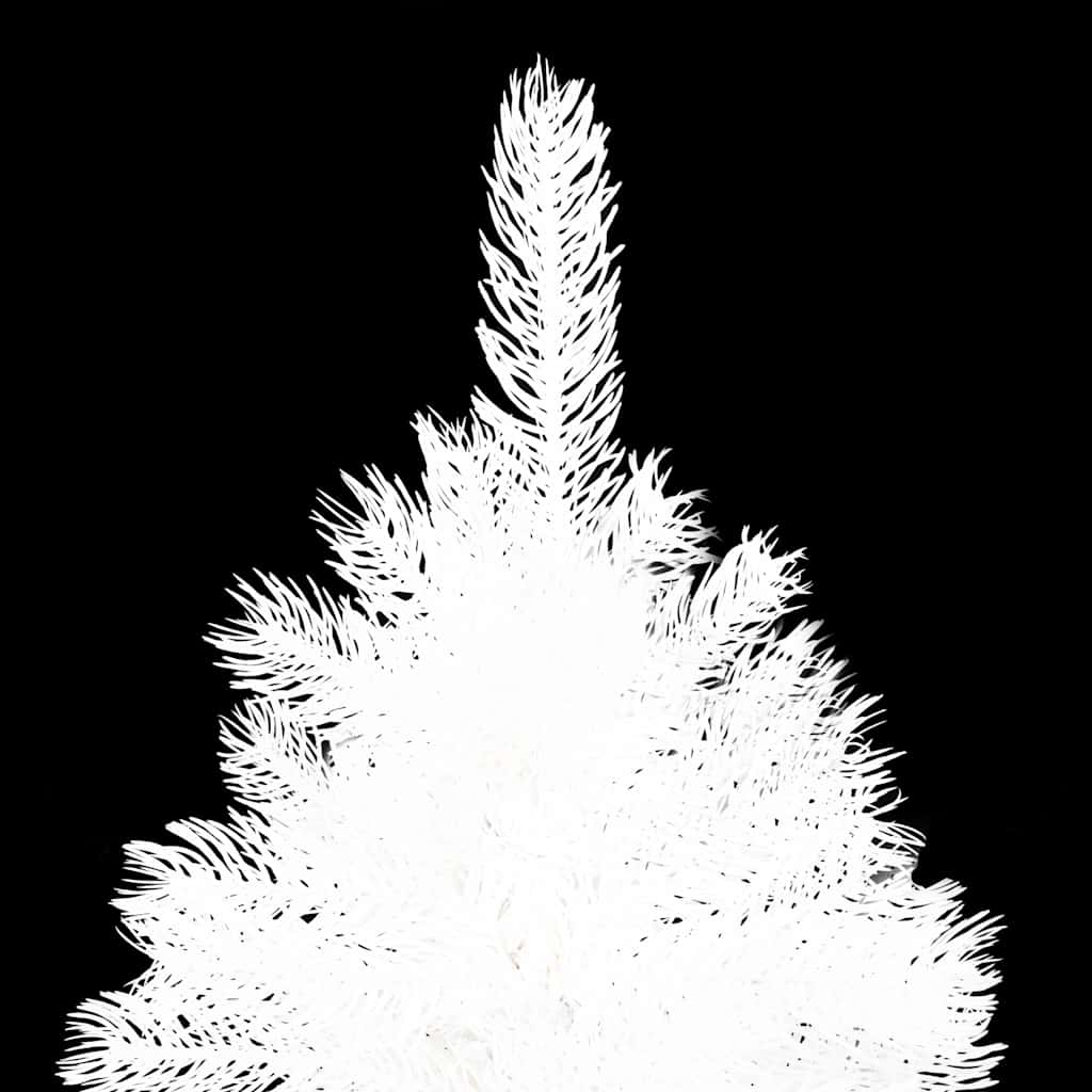 Arbre de Noël artificiel pré-éclairé et boules blanc 210 cm
