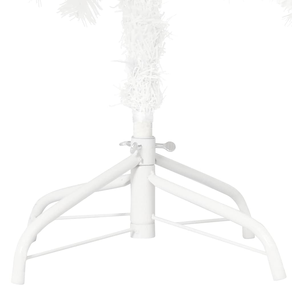 Arbre de Noël artificiel pré-éclairé et boules blanc 210 cm