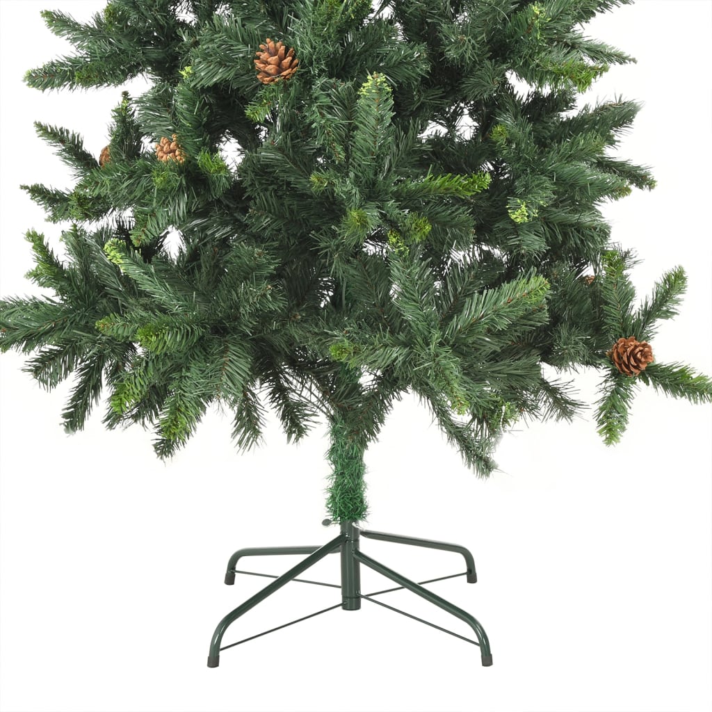 Arbre de Noël artificiel pré-éclairé pommes de pin vert 180 cm