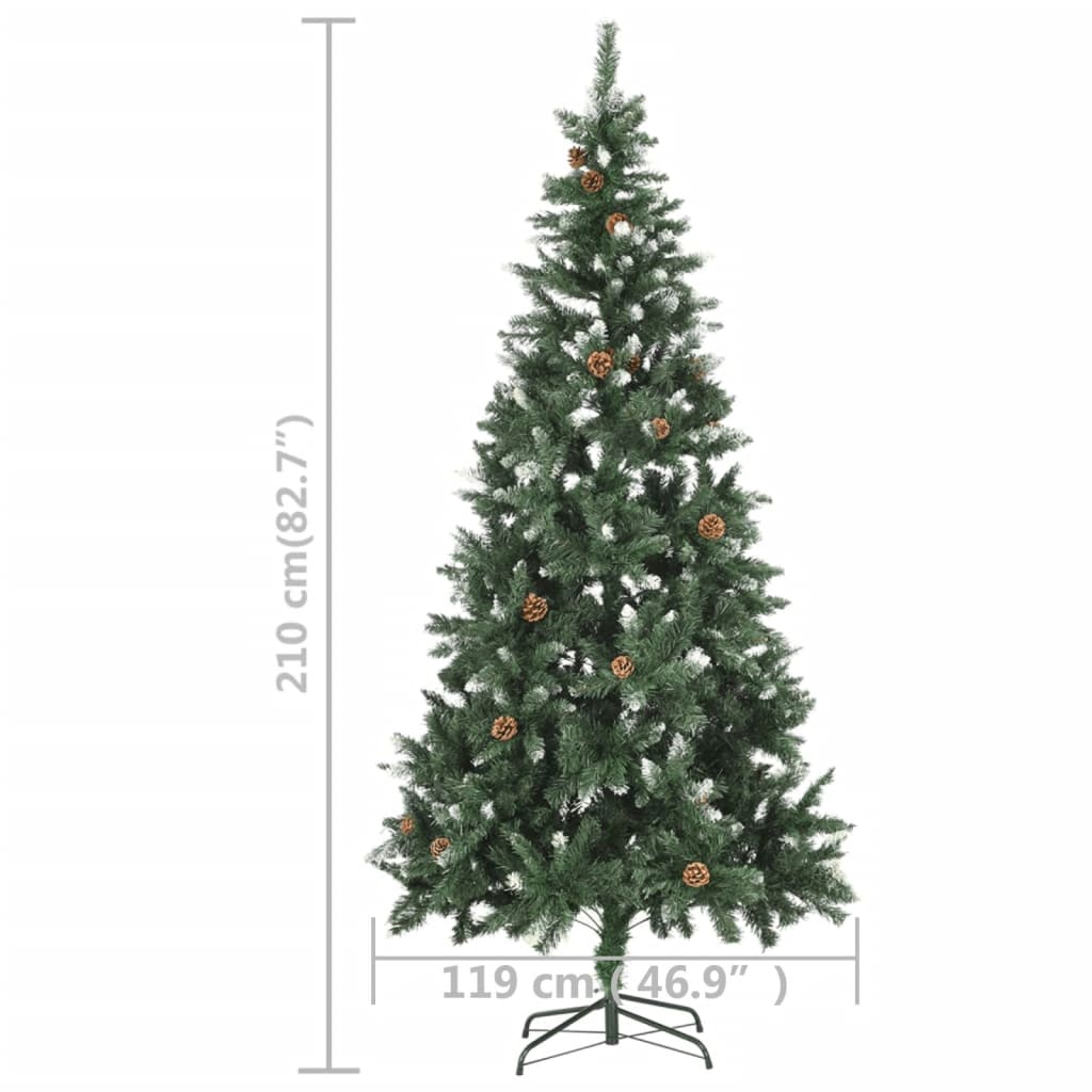 Sapin de Noël artificiel pré-éclairé et pommes de pin 210 cm - XIOS