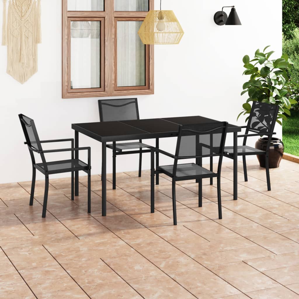 Mobilier de salle à manger d'extérieur 5 pcs Acier