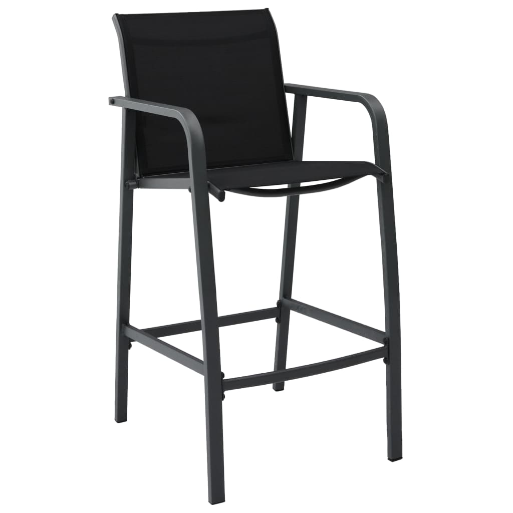 Ensemble de bar de jardin 3 pcs Noir