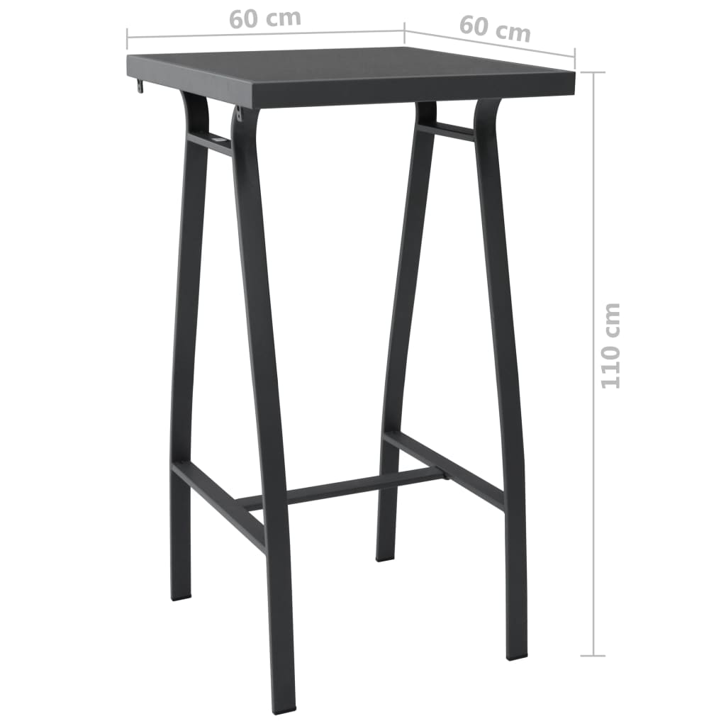 Ensemble de bar de jardin 3 pcs Noir