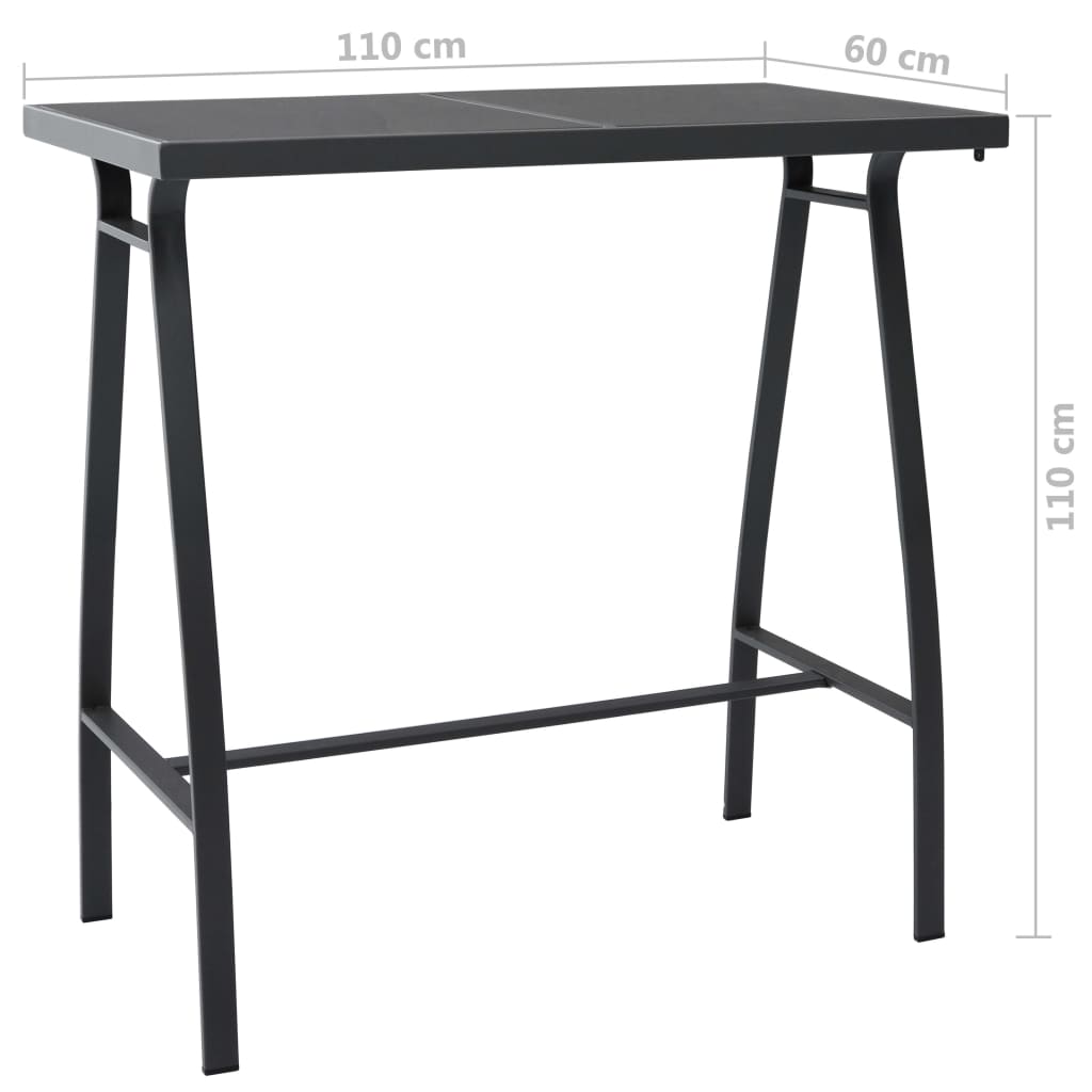 Ensemble de bar de jardin 5 pcs Noir