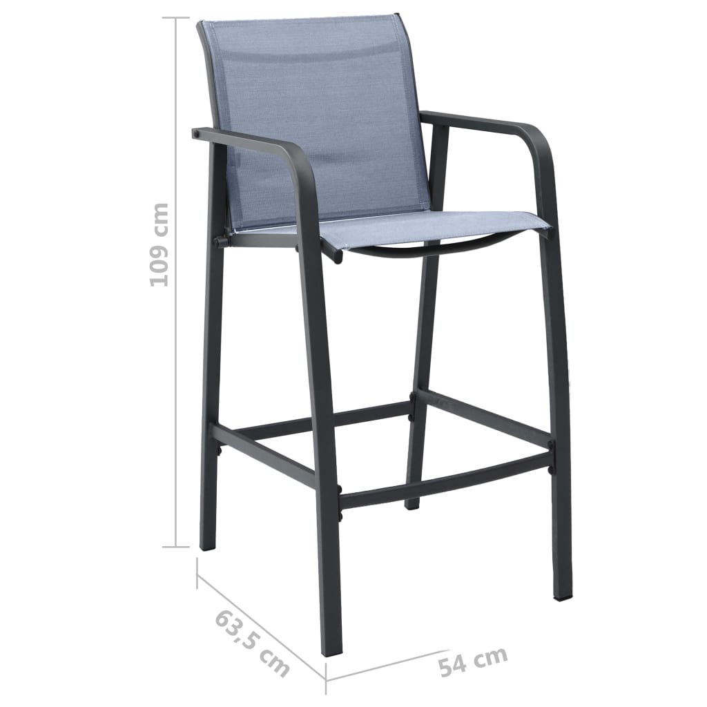 Ensemble de bar de jardin 5 pcs Noir et gris