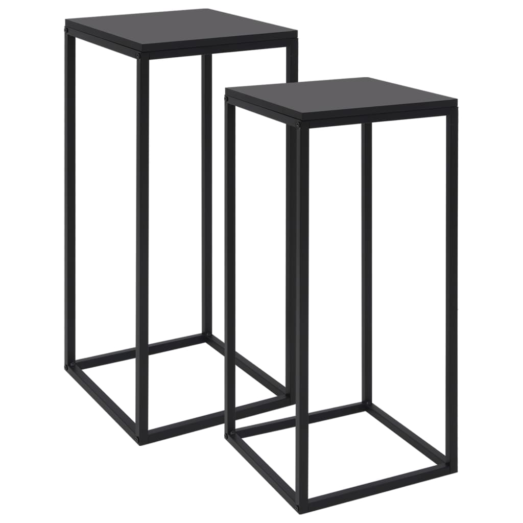 Tables d'appoint 2 pcs Noir Acier - XIOS