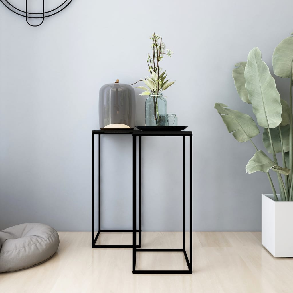 Tables d'appoint 2 pcs Noir Acier - XIOS