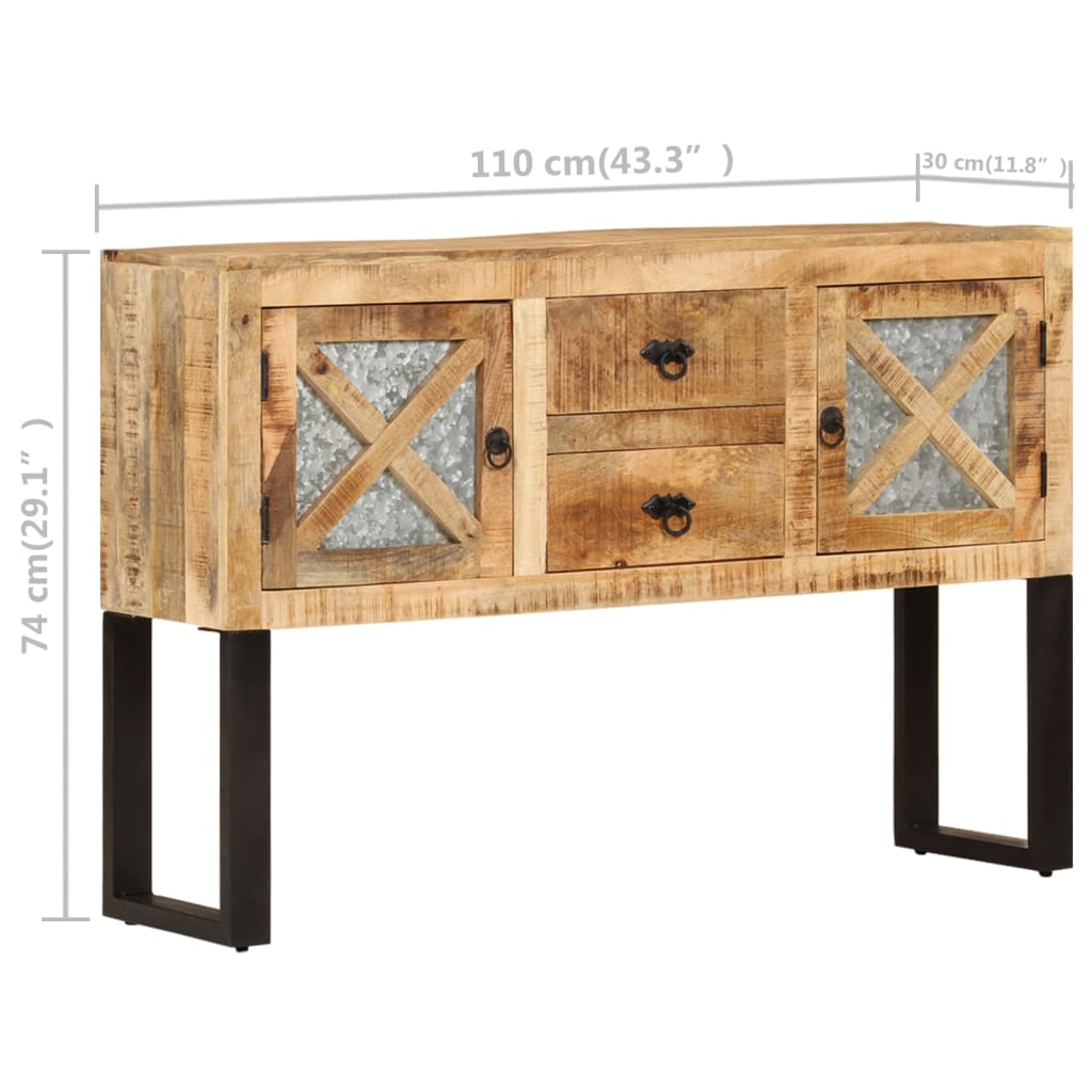 Buffet 110x30x74 cm Bois de manguier brut - XIOS