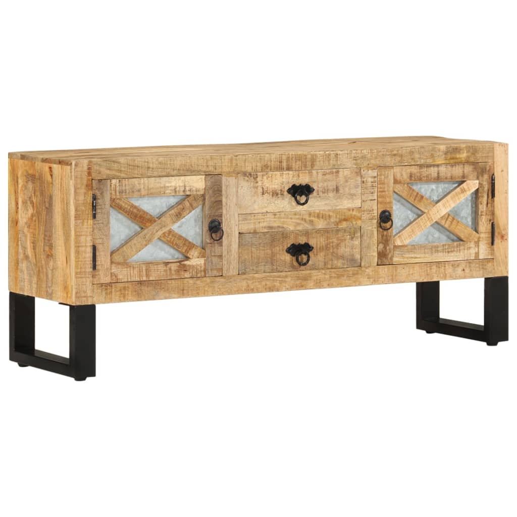 Meuble TV 110x30x45 cm Bois de manguier brut - XIOS